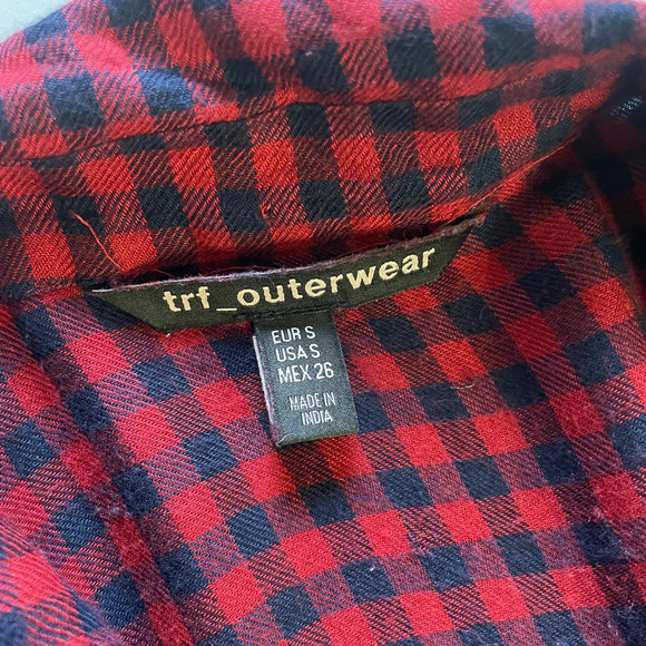 ZARA TRF Embroidered Boho Western Grunge Cowgirl Floral Duster Plaid Shirt Dress - Picture 8 of 10